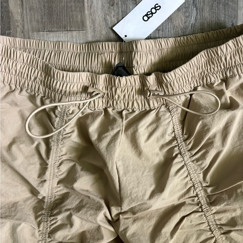 ASOS Tan Cargo Pants Relaxed Fit Cotton Blend